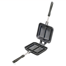 IRIS OHYAMA 愛麗思歐雅瑪 熱壓三明治夾烤盤 雙烤模 15.9 x 38.5 x4.6cm 730g, NGHS-DG