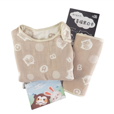 HiBOU 喜福 神隊友禮盒 6重紗2件組- 2022彰化百大商品獲選彌月禮盒, S, 小鷹喝奶茶