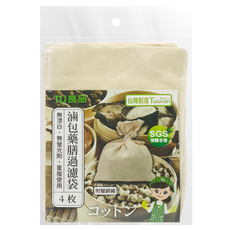 TU 良品 滷包藥膳過濾袋 附贈綁繩 B-224 (20 × 15 cm,4枚), 1包