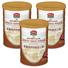 馬玉山 高纖高鈣特級杏仁粉 含膳食纖維 嚴選杏仁原豆 口感香濃, 450g, 3罐