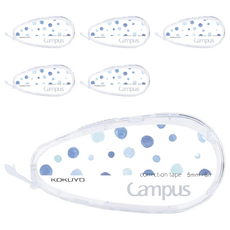 KOKUYO 國譽 Campus 象牙白修正帶, 5mm x 8m, 藍色, 6個