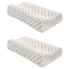 Ishur 伊舒爾 100%天然乳膠枕 2入組 顆粒按摩型, 彈性支撐, 持久耐用不變形, 無靜電, 提供舒適支撐, 58 x 35 x 9~11cm, 1件