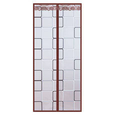 EVA 防冷氣外洩防蚊魔術貼門簾 環保EVA材質 雙線縫製加厚邊布, 90 x 210cm, 魔方咖啡