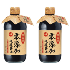 萬家香 零添加 純釀醬油，使用非基因改造黃豆，100%純天然釀造，450ml 玻璃瓶裝, 2瓶