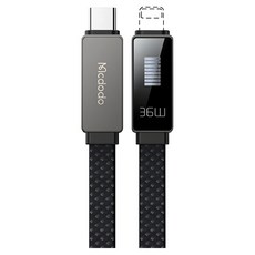 Mcdodo 麥多多 律動系列 100W跑馬燈數顯數據線, 1.2m, 黑色, 1條