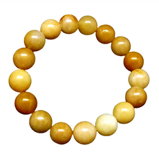 原藝坊 招財開運黃金木佛珠手鍊 15mm 黃色, 1條