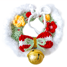 LUMAO 聖誕萌寵手工編織寵物圍脖/毛線項圈, S 聖誕驚喜, 俏皮可愛造型, 1個