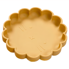 CUTOPIA 矽膠動物餐盤, 100%食品級矽膠, 安全無毒, 耐溫範圍:-40° C~220° C, 尺寸:Φ17.5 x 3(H) cm, 重量:210g, 17.5 x 3cm, 派派獅 黃色, 1個