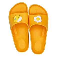 FUN PLUS 兒童款流線活力室外拖鞋, 卡通造型鞋面, Q軟舒適, 防滑鞋底, 220mm, 黃色