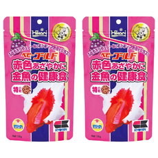 Hikari 高夠力 浮水性金魚色揚飼料, 添加葡萄多酚, 日本製造, 適用於金魚和錦鯉幼魚, 100g, 2袋