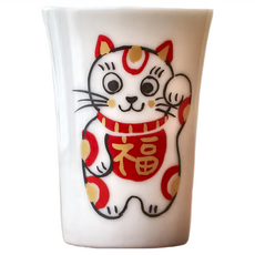 福樂 招財貓 清酒杯 五入禮盒組 70cc 陶瓷 日本, 1組