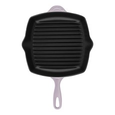 LE CREUSET 單柄方鐵烤盤 藍鈴紫 26cm 鑄鐵材質導熱均勻 輕鬆烹調美味燒烤料理, 1個