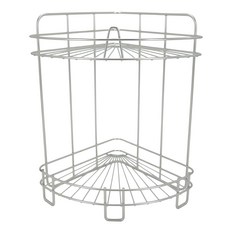 綠舍家居 精緻不銹鋼雙層轉角架 29.5x22.5x35cm, 銀色, 1個