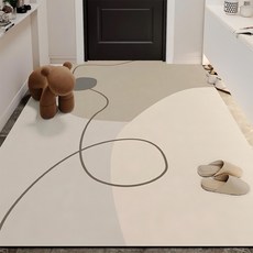 可可菲力 侘寂風防滑PVC皮革地墊, 60 x 90cm, 1個