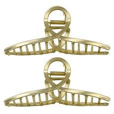 BELLE MADAME 貝麗瑪丹 素面交叉大沙夾 Set 2個, 金色