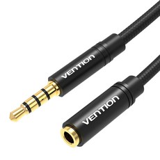 VEnTIOn 威迅 BHC系列 TRRS 3.5mm 公對母音頻延長線，鍍金插頭 耐氧化 穩定抗干擾, 1條