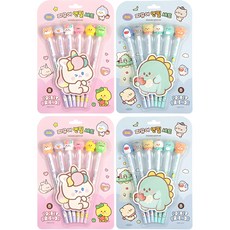 PINKFOOT 4000 小不點朋友們 公仔鉛筆B, 藍色 + 粉色, 4卡