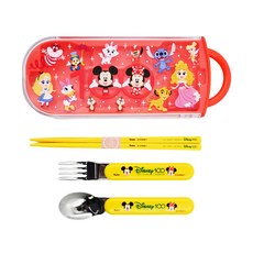 Skater 抗菌兒童餐具三件組, 湯匙 + 叉子 + 筷子, 迪士尼100周年, 1組
