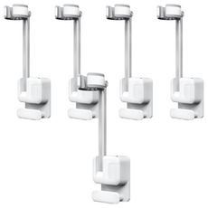 FANCY LIFE 懶人吹風機架, 免釘無痕, 兼容收納, 可調60度, 5個, 質感白