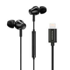 PICKOGEN 皮克全 悅動 Lightning/iPhone耳機線控聽歌通話高清麥克風 即插即用, AUD-4322, 黑色