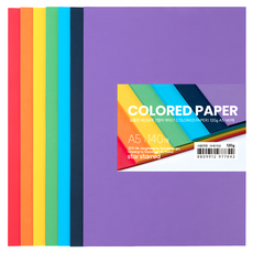 star starred 도톰한 레인보우 7컬러 색지(7 COLORED PAPER), 120g A5 140매