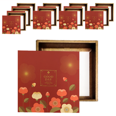 Pomei 博美 8吋禮盒 22.2 x 22.2 x 8.1cm, GOOD DAY 紅棕色, 10個