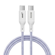 HANG R18 編織快充線 TypeC-TypeC，65W，適用於蘋果筆電和平板, 紫色, 1條, 200cm