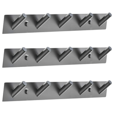 KOTI日安生活 Sleek北歐風304不鏽鋼無痕掛勾 烤漆工藝 免釘膠適用牆面安裝, 黑色, 3個