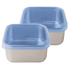 U Konserve 不鏽鋼保鮮盒/冷凍盒/便當盒/儲存盒組 825ml_UK011, 2個, 1組