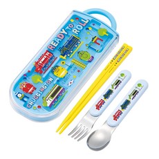 Skater 3合1餐具組, 筷子 + 叉子 + 湯匙 + 筷盒, 恰恰特快車, 1套