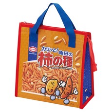 Skater 不織布保溫便當袋, 龜田製果柿種 橘色 + 藍色, 1個