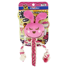 DoggyMan 多格漫 犬用棉繩潔牙玩具 粉兔, 粉色, 1個
