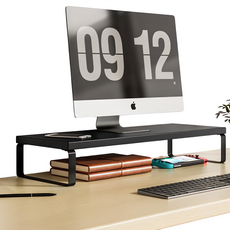 Couselect 桌上型顯示器增高架 自行組裝款 50 x 20 x 8cm, 1組, 黑色 + 黑色腿