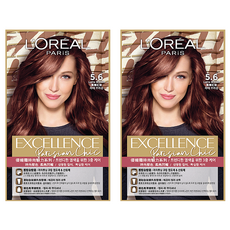 L'OREAL PARiS 巴黎萊雅 台灣公司貨 優媚霜時尚魅力系列 染髮霜, 5.6 楓糖紅棕, 2盒