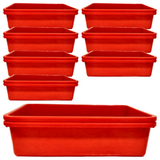 震嶸塑膠 600密林 置物籃 聚丙烯(P.P), 53 x 42.5 x 13cm, 紅色, 8個