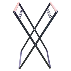 TREEWalker 木柄鐵藝折疊垃圾架, 黑色, 1層, 1個