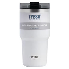 TYESO 泰碩 隨行冰霸杯 贈矽膠吸管 360g, 雪峰白, 1個, 600ml