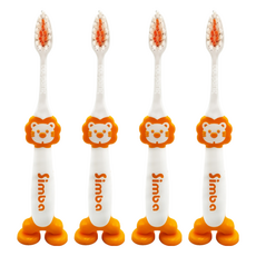 Simba 小獅王辛巴 不倒翁牙刷 2~8歲, 顏色隨機, 4支