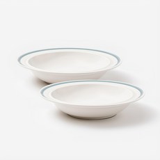 SSUEIM Retro line系列 義大利麵碗 Set 2, 230x53毫米 復古藍色, 藍邊白色, 2個