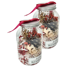 A-ONE 匯旺 永生花許願花瓶 Set 2瓶, R款 松果