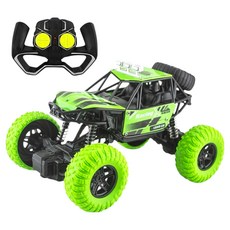1:18 遙控彈簧避震越野車 + USB充電電池 + 遙控器 綠色 橡膠輪胎, 1組
