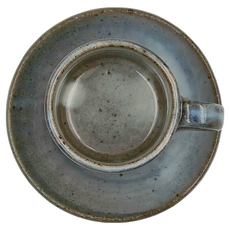 Hechimon 丸伊信樂燒 青萩雕紋直筒咖啡杯碟組 2件式 杯 7.5 x 6.5cm + 盤 直徑13.5cm, 藍色 + 灰色, 1組