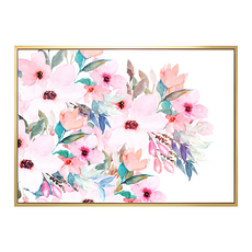 花漾 花卉圖案邊框畫, 金色