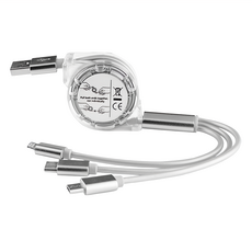 Timo 可伸縮收納三合一充電線 環保TPU線材 柔軟耐用 不纏繞 Lighting TYPE-C Micro USB, 1m, 太空灰, 1條