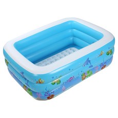 LEADER X intime 3層充氣游泳池 加大加厚款, 海洋動物 藍色, 1個