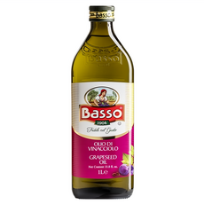 Basso 巴碩 義大利 100% 葡萄籽油 1L，高發煙點，原裝進口，適合多種烹調方式, 1瓶