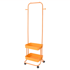 Life 北歐簡約多功能移動式雙層落地衣帽架, 碳鋼管, 塑料, 北歐黃, 41 x 37 x 150cm