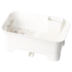 PEARL LIFE 珍珠金屬 日本製碗盤餐具瀝水架/瀝水籃 36.5 x 24 x 15cm 700g, 1層, 白色, 1個