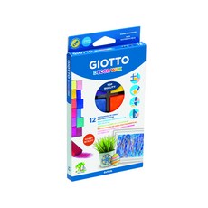 GIOTTO 兒童蜜蠟磚 Set 12色，磚狀設計，握持舒適，超顯色, 1盒
