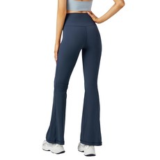 KR SKANGEL 女款高腰修身微喇叭瑜珈長褲, L, 香鯨藍